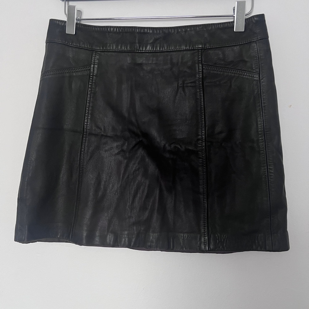 Reiss Dark Brown(Chocolate) Leather Mini Skirt